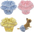 Dog Skirt Diaper for Female Cats - Sanitary Pant Dress Ruffles Cotton (Medium: Waist 8" - 10", Pack of 3 Colors)