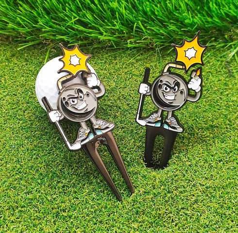 Golf Ball Marker, Alignment Ball Marker for Putting, Golf Divot Tool with Hat Clip, Cleaner, Golf Gift
