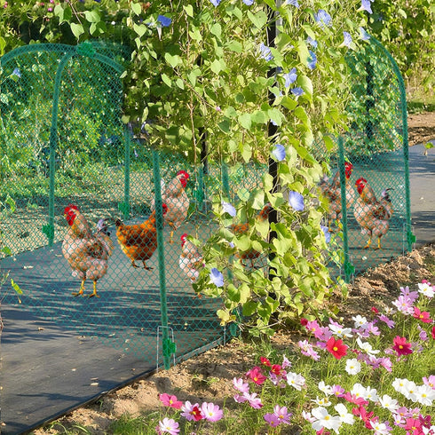 157 31.5 25.5 Inch, Yalikop Large Chicken Tunnel Coop Run, x Easy to Install Green Yard Poultry Tunnel for Outdoor