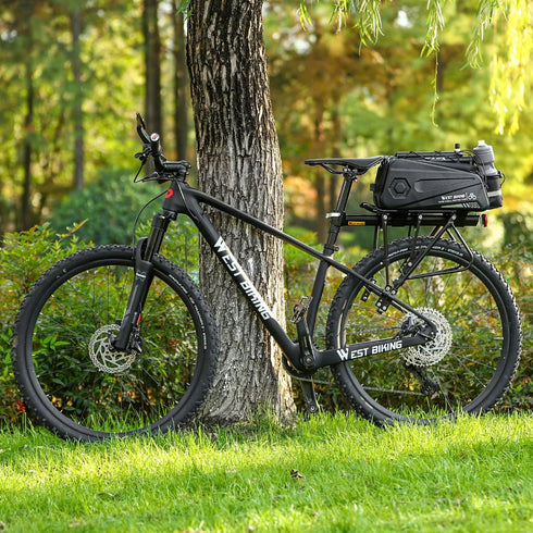 West Biking Bike Rear Seat Bag, Double Water Resistant Zipper Bicycle Trunk Pannier, 8.6L Capacity