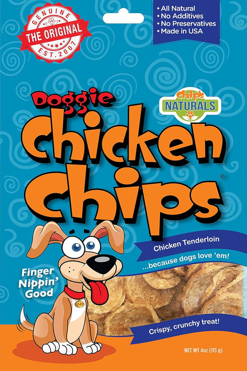 All Natural Chicken Chips Dog Treats, Small 4 oz Bag