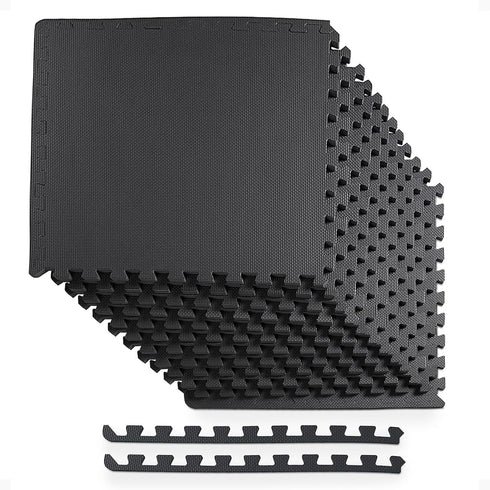BalanceFrom Puzzle Exercise Mat 1/2' Thick, EVA Interlocking Foam Floor Tiles for Home
