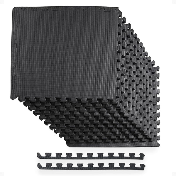 BalanceFrom Puzzle Exercise Mat 1/2' Thick, EVA Interlocking Foam Floor Tiles for Home
