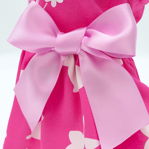 Fitwarm Bunny Dog Dress, Eggstra Cute Easter Outfit, Holiday Dog Clothes for Small Dogs Girl, Hot Pink, Small