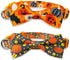 Halloween Dog Collar with Bow Tie, 2 Pack Holiday Pumpkin Ghost Collar for Boys and Girls Small Medium Large Pets