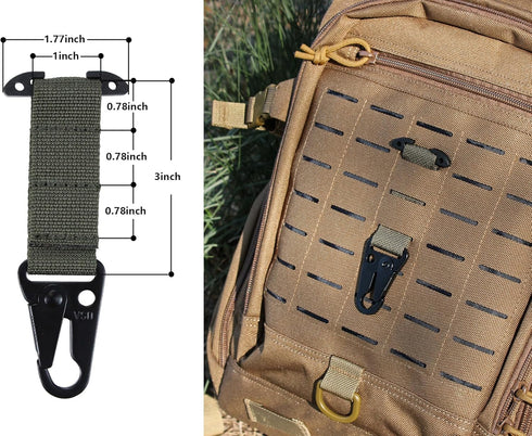 Tactical Gear Clip Clash Hook Hanging Carabiner T-Mount MOLLE Webbing Battle Belt Clip Metal Key Holder Vest Accessories