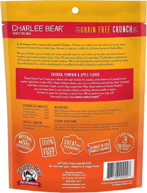 Charlee Bear Grain-Free Bear Crunch Chicken, Pumpkin & Apple Flavor - Net Wt 8 oz.