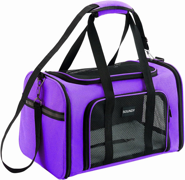 Soundy Dog Carrier Cat Carriers Airline Approved Pet Carrier for Small Medium Dogs