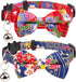 Breakaway Cat Collar with Bell and Detachable Bowtie, Adjustable Safety Kitten Puppy 2pcs Navy Blue & Red