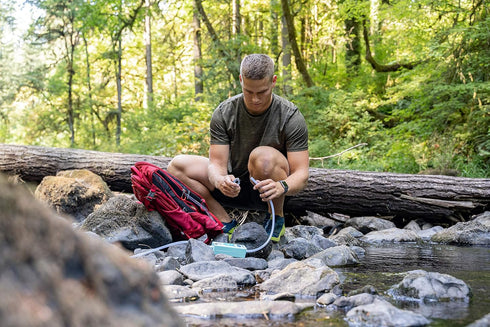 Pacific Bay Portable Automatic Pump, Emergency Drinking Water Survival Gadget for Camping and Hiking Supplies