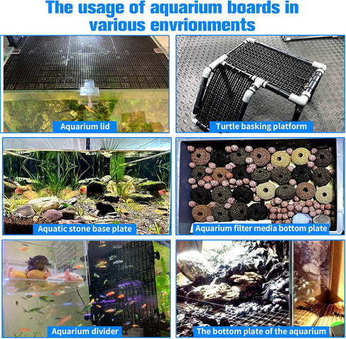 8pcs Adjustable Fish Tank Divider with 10 Suction Cups, DIY Aquarium Isolation Board