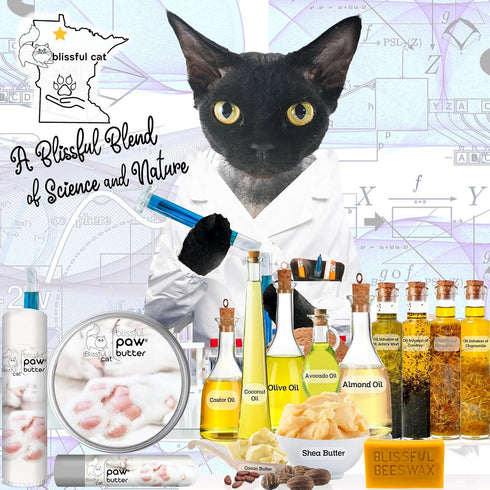 2 oz. The Blissful Cat Paw Butter, Moisturizer for Dry Paw Pads, Softens and Protects Rough Feet, Versatile, Lick-Safe