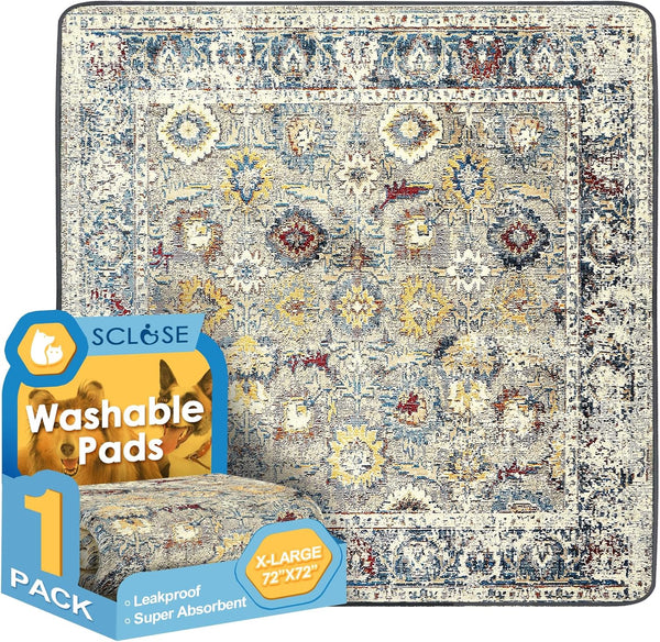 SCLOSE Washable Pee Pad for Dogs Extra Large, 72" x 72" Reusable Puppy