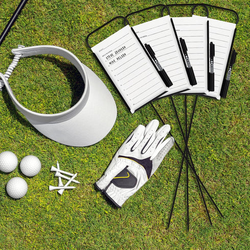 Niyanghome 4 50 4 Pcs Closest to The Pin Marker - Golf Metal Proximity Marker with Sheets Cards and Pens, Stainless