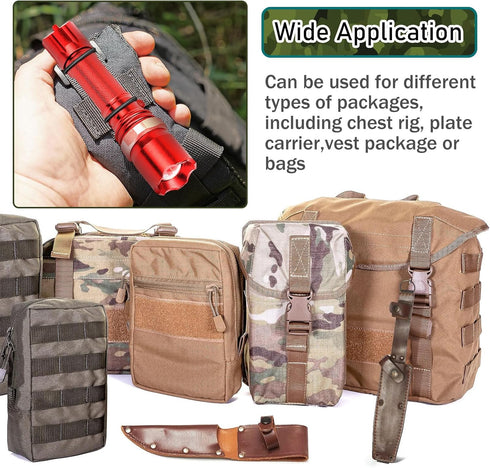 Waydress Molle Accessories Tactical Backpack Webbing Attachments Straps Clip Kit, 3 Sizes