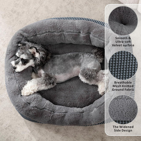INVENHO Medium Dog Beds for Medium Dogs, Washable Rectangle Orthopedic Bed, Soft Calming Sleeping Puppy Bed, M