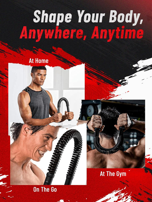 Zenooze Power Twister Flex Bar - Ultimate Upper Body Exercise Equipment for Strengthening Chest, Shoulders, Biceps,