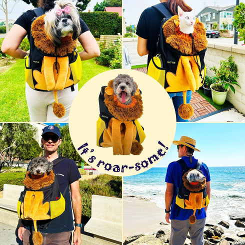 MORIK Lion's Den Pet Backpack Carrier for Small Dogs and Cats Under 20 lbs, Washable Mat, Ideal for Travel