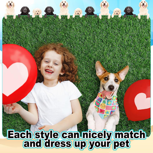 Aliceset 180 Summer Pcs Pet Dog Bandana Bulk Fruit Bandanas for Dogs Adjustable Washable Tropical Pet Triangle Scarf