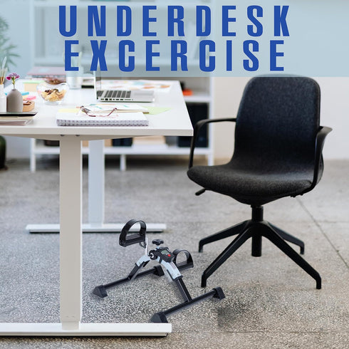 iLiving Under Desk Bike Pedal Exerciser with Electronic Display, Mini Bike for Legs and Arms Workout