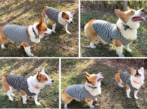 Koneseve Dog Shirt Vest, Lightweight Stretchy T-Shirts for Small Medium Large Dogs, Soft Cool Sleeveless Stripe Vests,