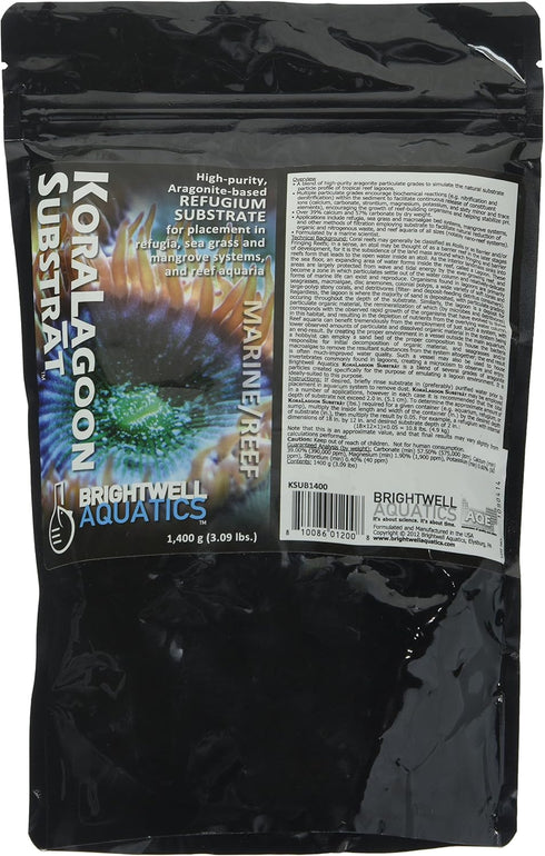 Brightwell Aquatics KoraLagoon Substrat, 1400g, 1.4-kg Aragonite-Based Refugium Substrate for Marine & Reef Aquariums