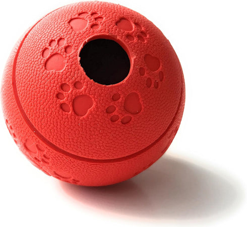Interactive Treat Dispensing Toy Ball Puzzle for Dogs - Intelligence Training to Reduce Separation Anxiety, Red