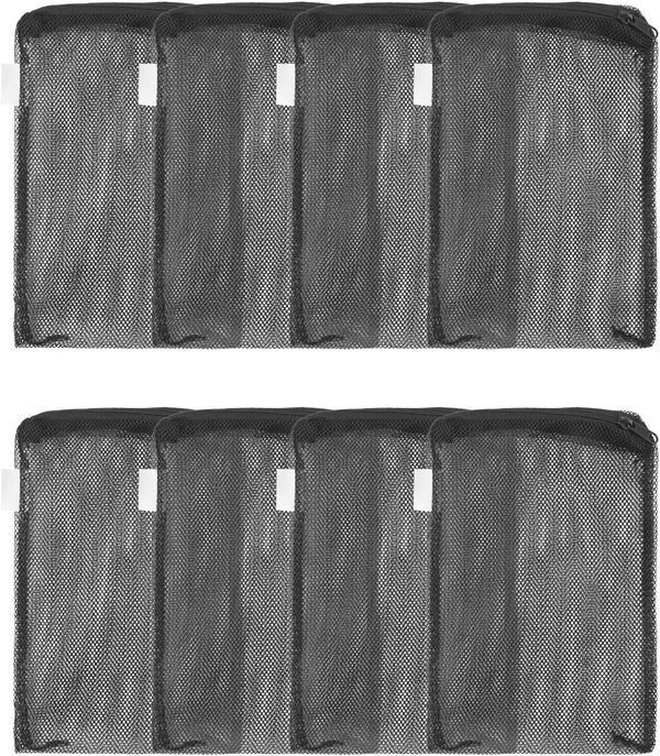 Pawfly 8 Pack Fine Mesh Aquarium Filter Media Bags, Plastic Zipper Mesh Bag for Activated Carbon, Bio Filter Balls