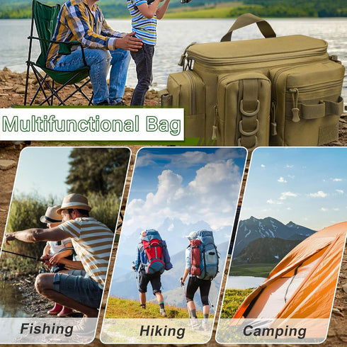 Fishing Tackle Bag, Portable Crossbody Fishing Sling Bag with Waist Strap for Outdoor Fishing Gear Storage