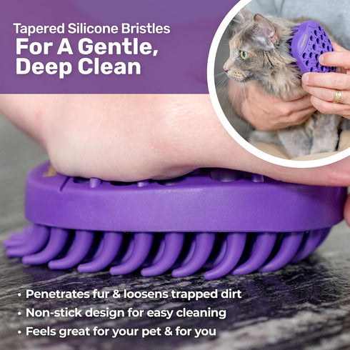Pet Bath & Massage Brush - Grooming Comb for Shampooing & Massaging Dogs, Cats, Small Animals, No Handle