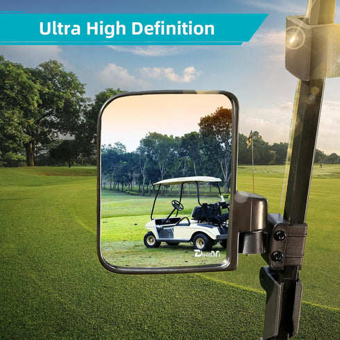 Golf Cart Mirror - No-drilling Side Rear View Mirror Compatible