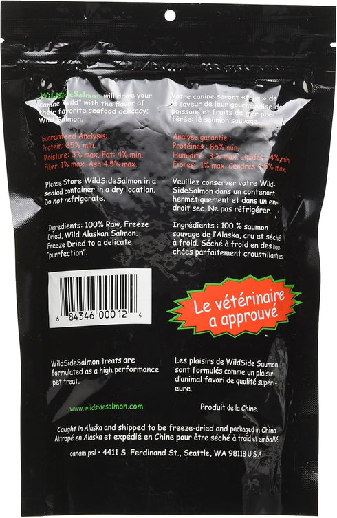 WildSide Salmon - Wild Alaskan Freeze Dried Salmon Treats for Dogs, 3 oz (3 Pack)