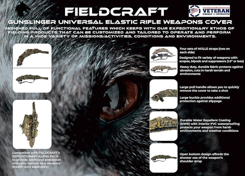 Soft Universal Rifle Cover Case, Water Resistant Quick Draw Elastic Weapons Cover by FIELDCRAFT