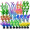 25 Pack Artificial Aquarium Plants, Small Size 4 Inch Fish Tank Decorations, Plastic Blue