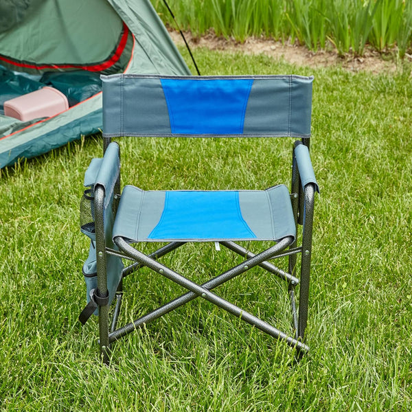 FUCIHOMA Oversized Padded Folding Chair with Side Table - 400lb Capacity Portable Directors