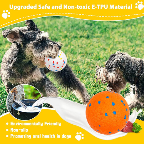 2 Pack 3'' Durable Dog Balls for Aggressive Chewers, Indestructible Floating Balls for Training Fetch