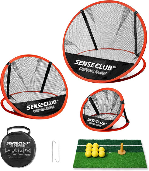 Golf Chipping Net with Pop Up Design, Target Practice Net with Balls, Backyard Golf Games Accessories