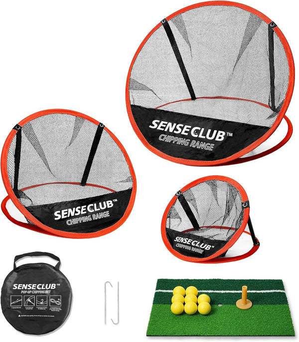Golf Chipping Net with Pop Up Design, Target Practice Net with Balls, Backyard Golf Games Accessories