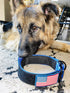 Dog Collars for Large Dogs - 2 inch Wide Personalized Collar with Metal Buckle American Flag Patch