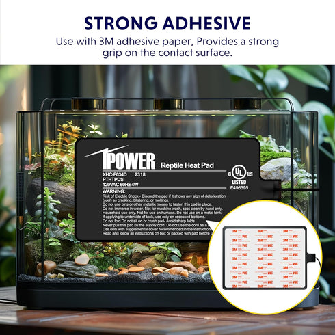 iPower 4X7 Inch Reptile Heat Pad, Under Tank Heater, Terrarium Warmer for Turtles, Lizards, Frogs