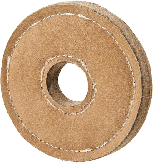 SPOT Dura-Fused Chunkies Ring - All Natural Leather and Felt Dog Toy - No Squeak, No Fluff, Durable, Extra Thick Dog Chew Toy for Aggressive Chewers, Great for Adult Dogs and Teething Puppies, 6in