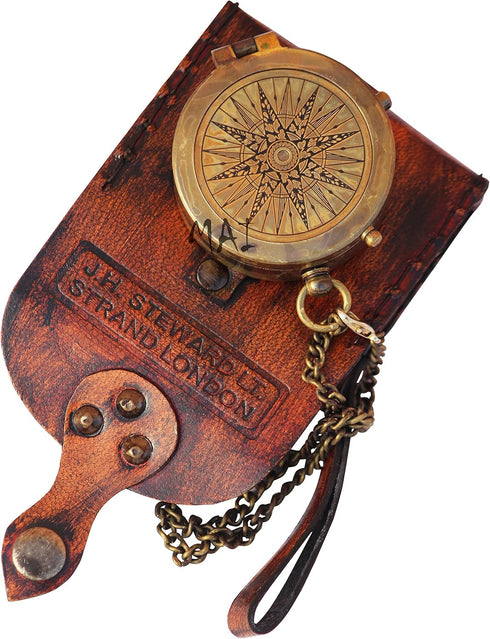MAI Pocket Compass for Hiking, Antique "So You Can Always Find Your Way Back Home" Engraved