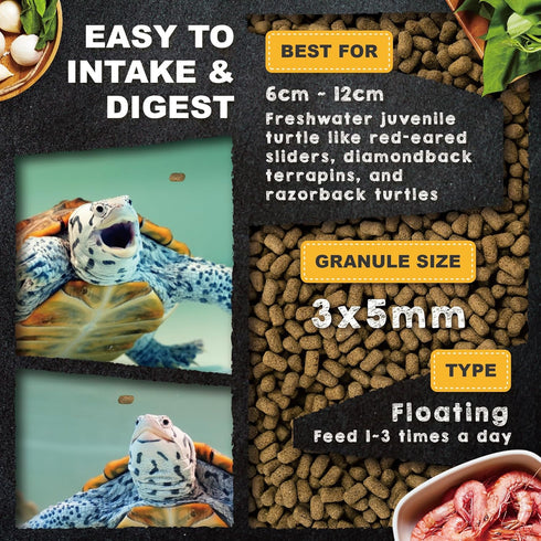 Ultra Fresh Floating Juvenile Turtle Food, All Natural Ingredients, 3.35 oz Nutri Stick with Probiotics
