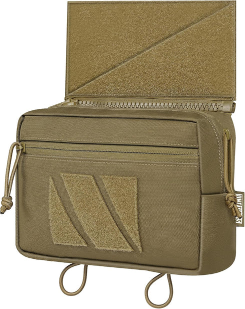 OneTigris Tactical Drop Pouch, PLUS1S Admin Pouch, Tactical Tool Pouch with Hook and Loop Panel for Tactical Vest Chest