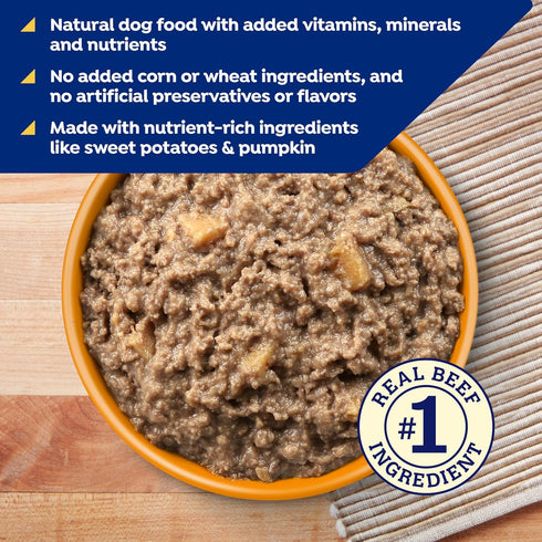 13 oz. (Pack 12) Natures Recipe Grain Free Wet Dog Food Beef, Sweet Potato, and Pumpkin Recipe, Can