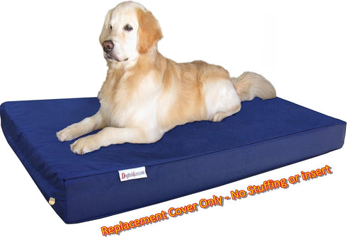 Dogbed4less Jumbo Heavy Duty Dog Pet Bed, External Zipper Duvet Cover, Replacement Cover, Navy Blue, 55X47X4 Inches