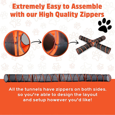 Hide N Side Kids Play Tunnels, Indoor Outdoor Crawl through Tunnel for Kids Dog Toddler Babies Children, Pop up Tunnel