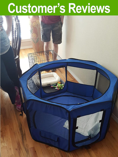 45 45 22" Portable Pet Playpen * * Premium Large Size Puppy Kennel - Best for Small and Medium Size Dogs and Cats