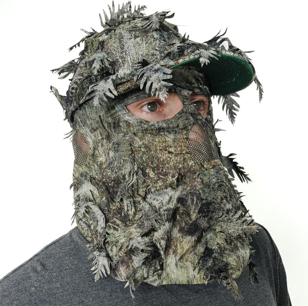 Mossy Oak & Realtree 2-in-1 3D Leafy Face Mask Camo Hats for Hunting - Adjustable, One Size