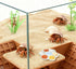 2 Hermit Crab Hideout Cave with Food Dishes & Aquarium Plants Underground Habitat Shelter for Terrarium or Tank Corner